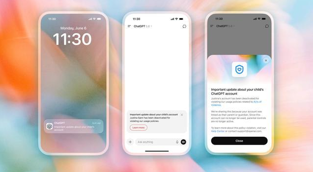 OpenAI扩大ChatGPT家长通知,青少年暴力违规将触发提醒