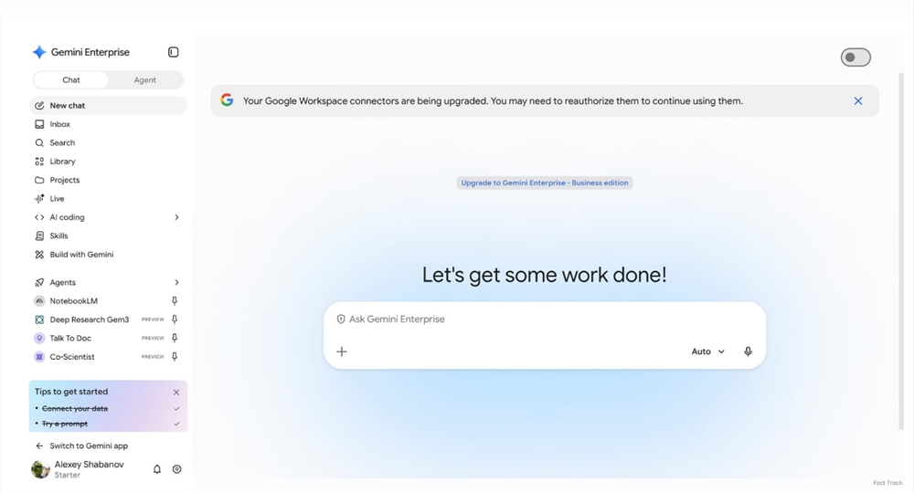 谷歌升级Gemini Enterprise:优化界面并推进Workspace连接器重构
