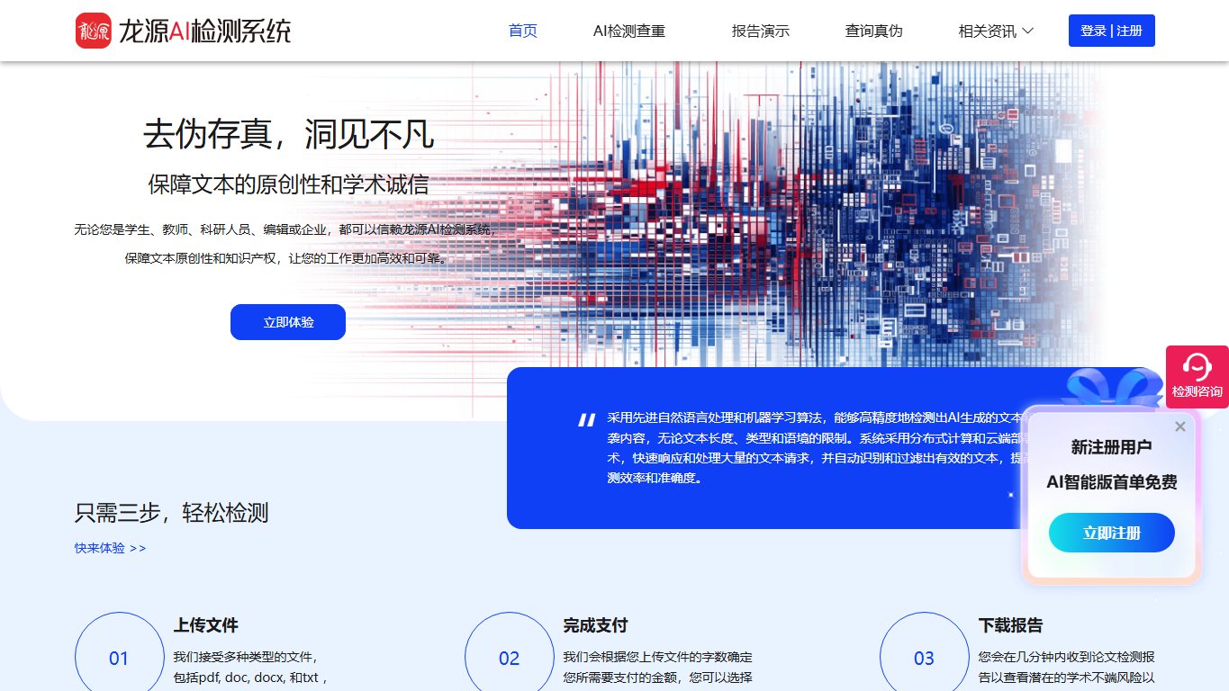 龙源AI检测 官网截图