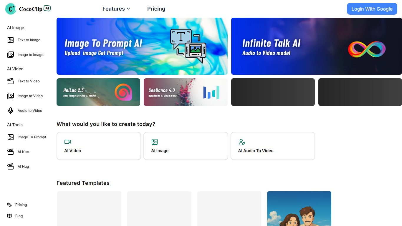 CoCoClip.AI 官网截图