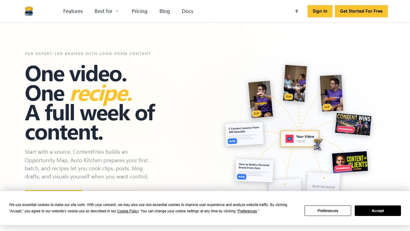 Contentfries 官网截图