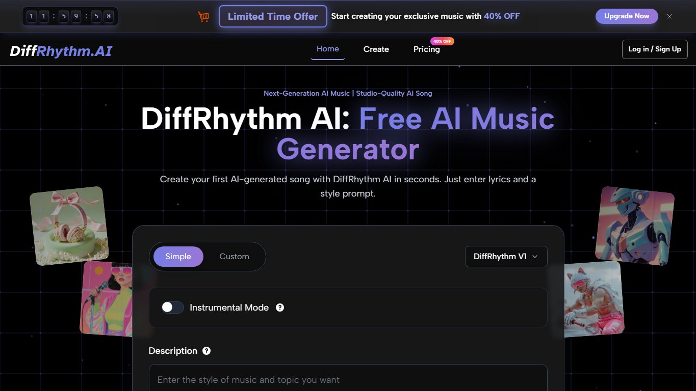 DiffRhythm AI 官网截图