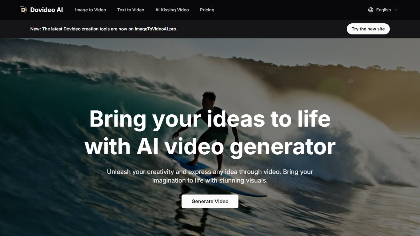 Dovideo AI 官网截图