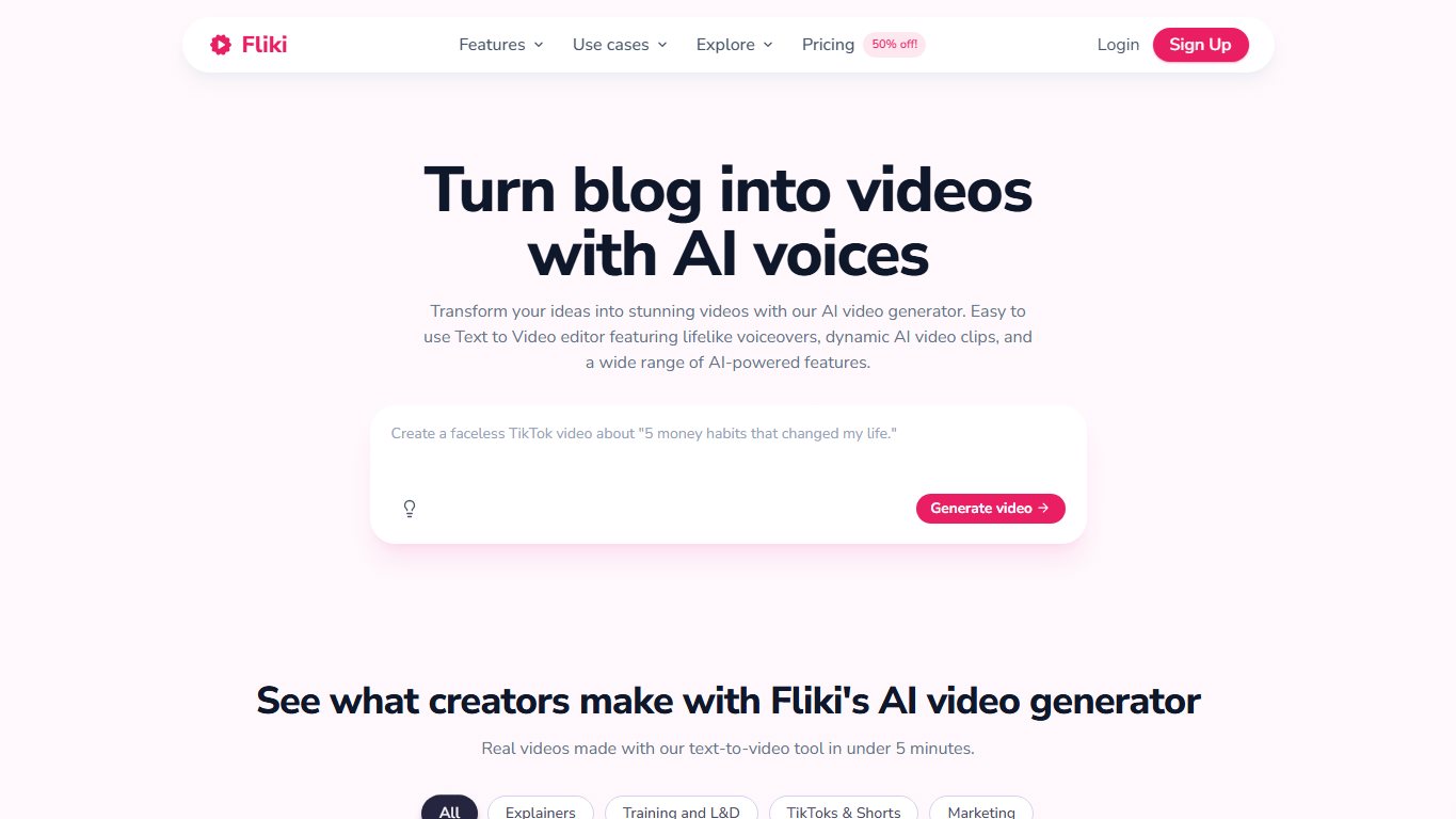 Fliki.ai 官网截图