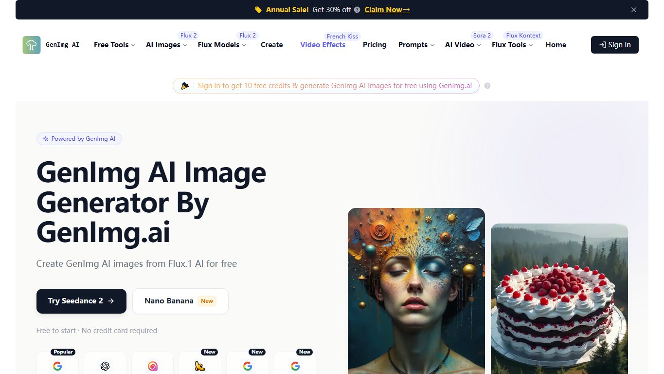Flux AI 官网截图