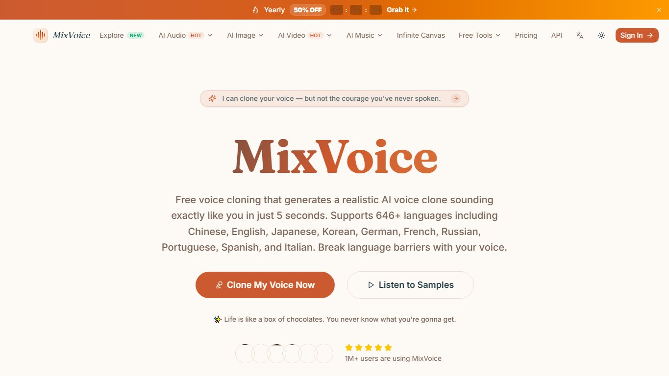 Free Voice Cloning 官网截图