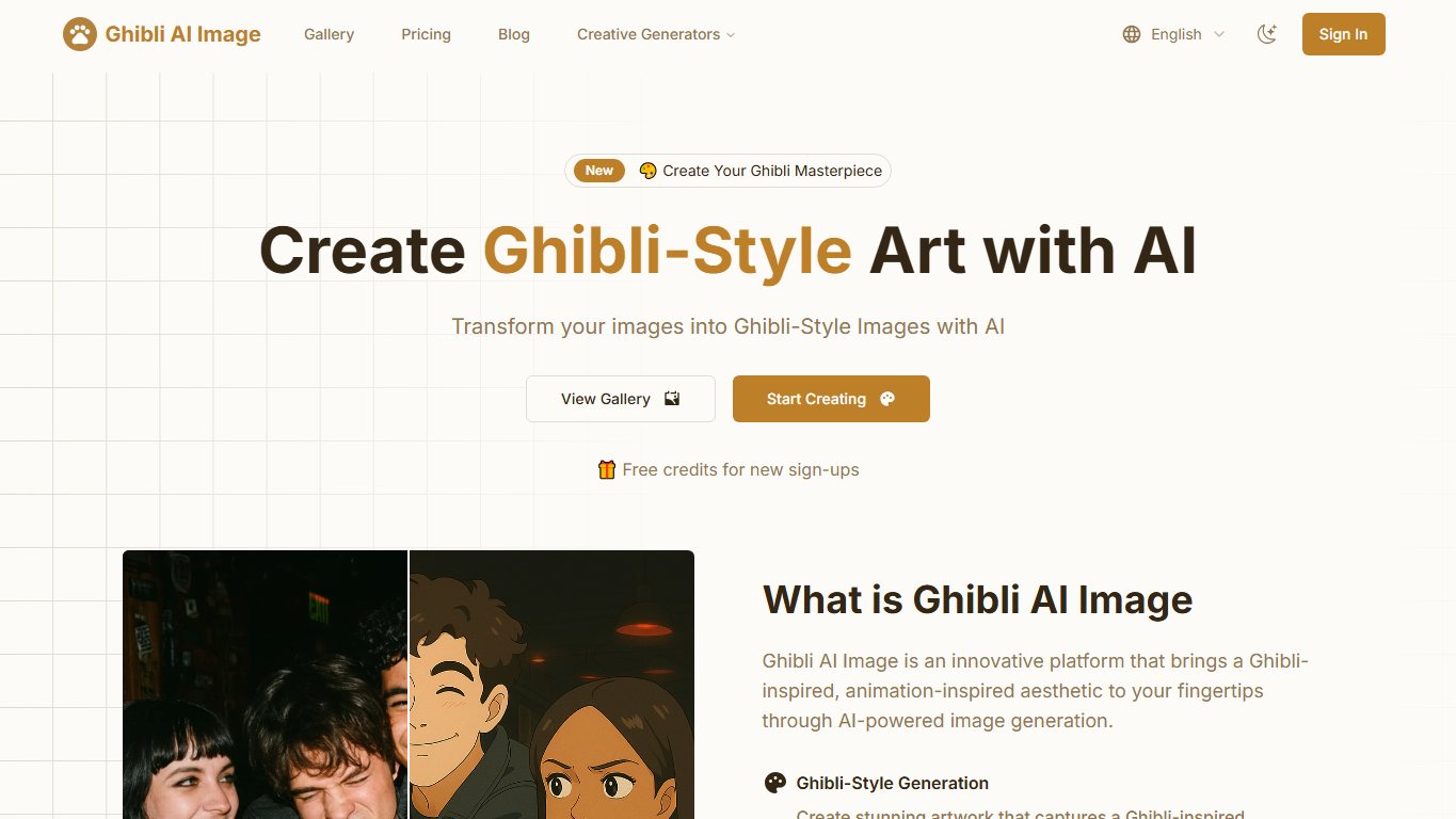 Ghibli AI Image 官网截图
