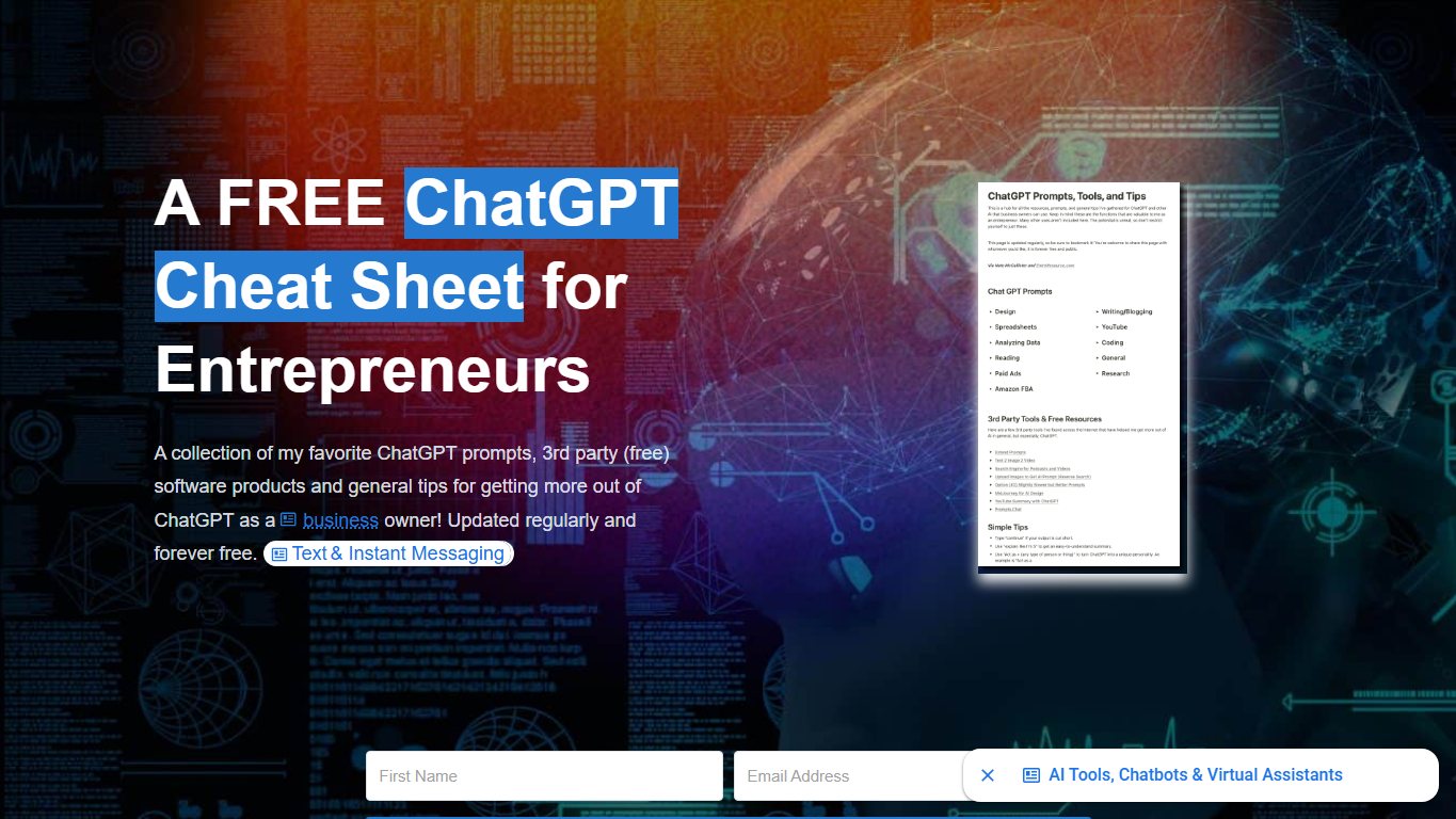 GPT Cheat Sheet 官网截图