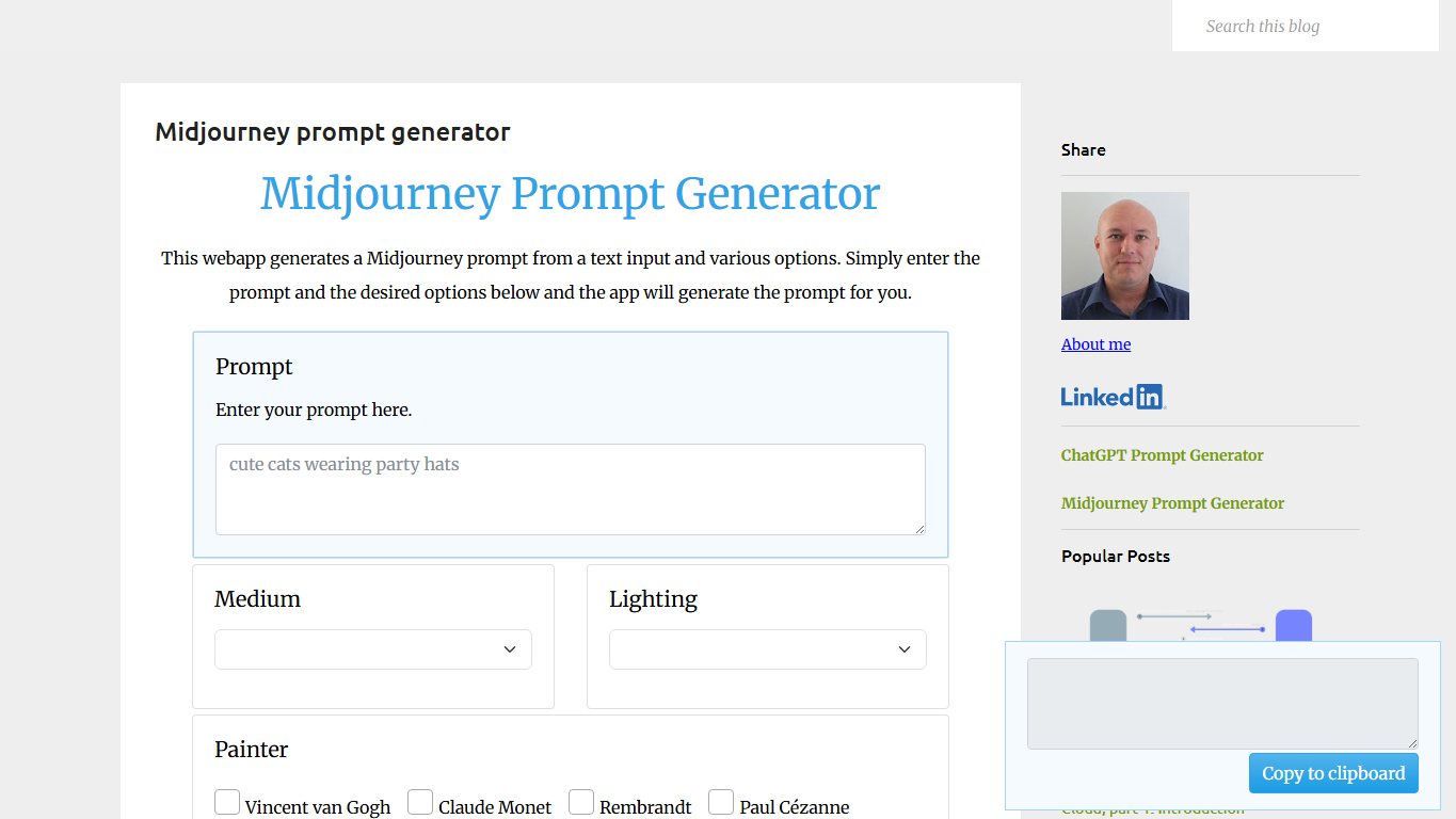 Midjourney Prompt Generator 官网截图