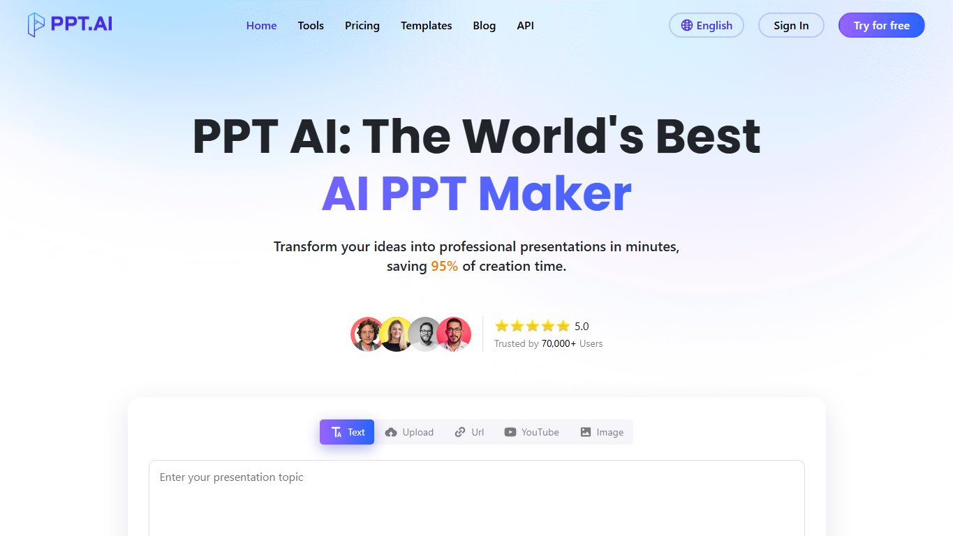 PPT.AI 官网截图