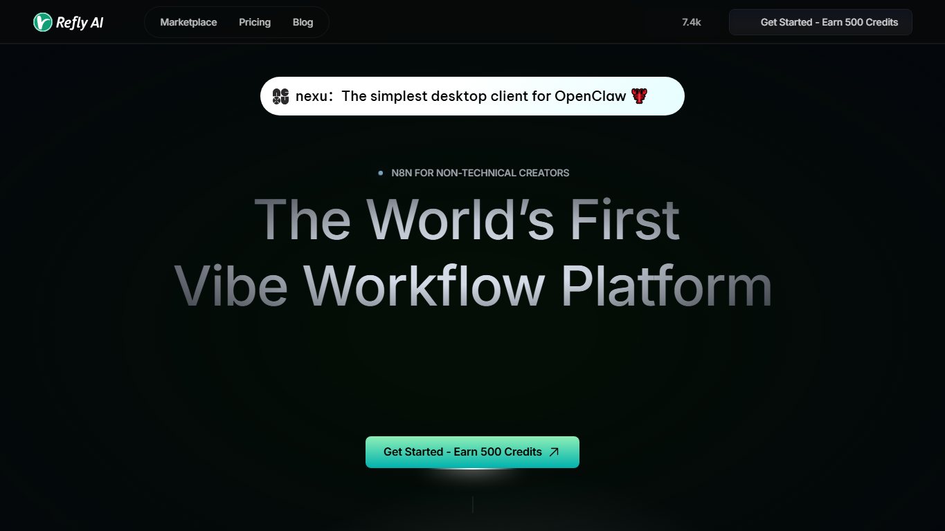 Refly.AI 官网截图