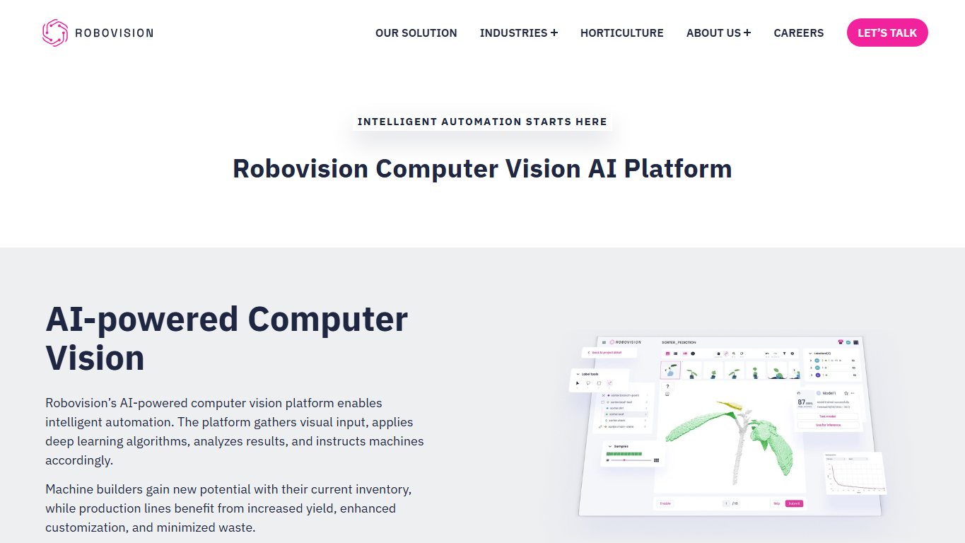 Robovision.ai 官网截图