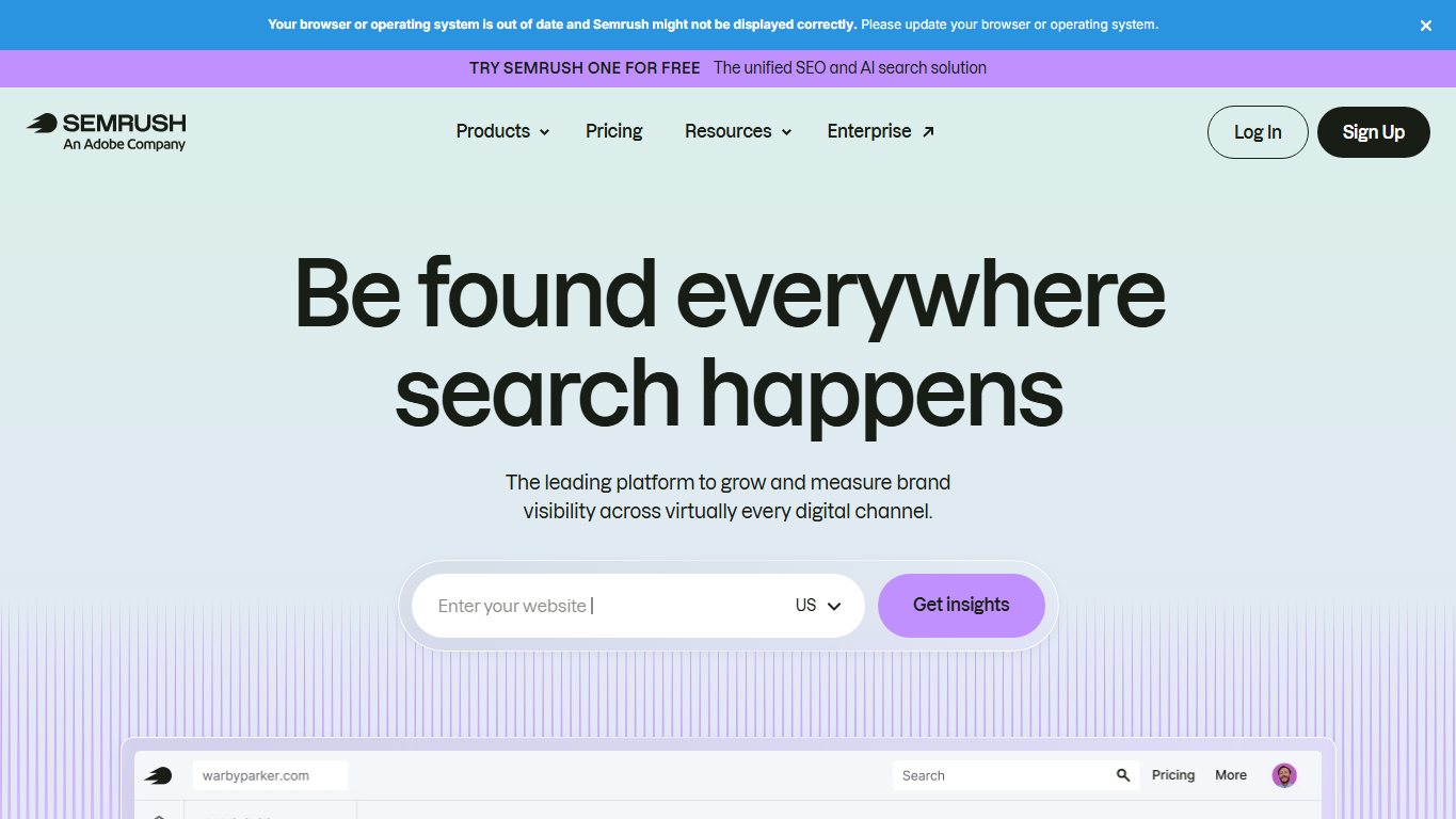 Semrush 官网截图
