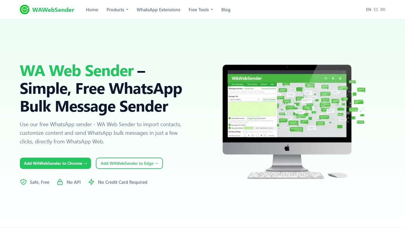 WA Web Sender 官网截图