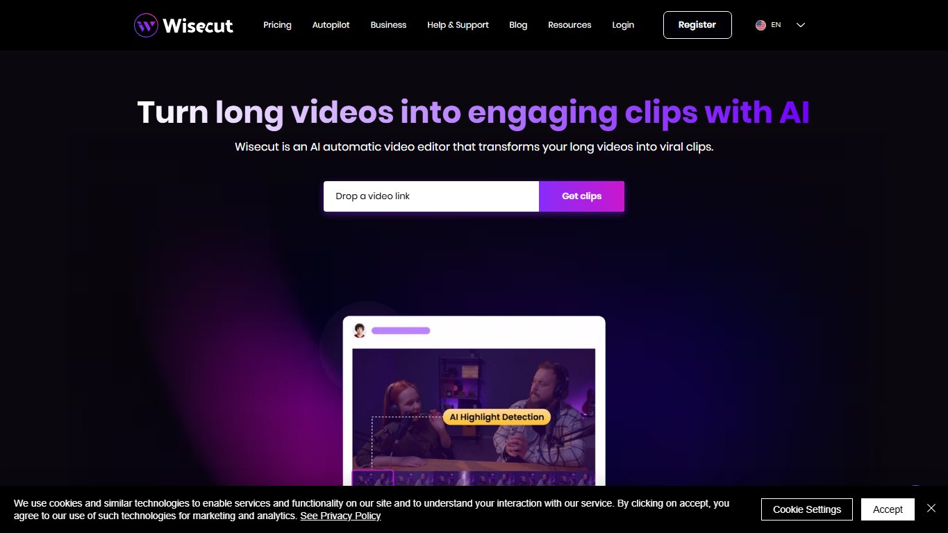 wisecut 官网截图